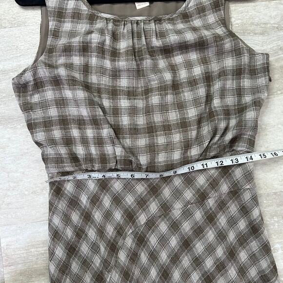 Sundance Gray Neutral Plaid North Fork midi Dress - Picture 7 of 9
